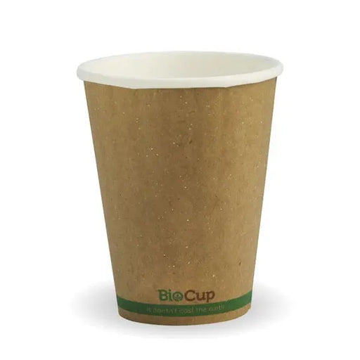 BioPak Kraft Green Stripe Double Wall BioCup  Hot Cups