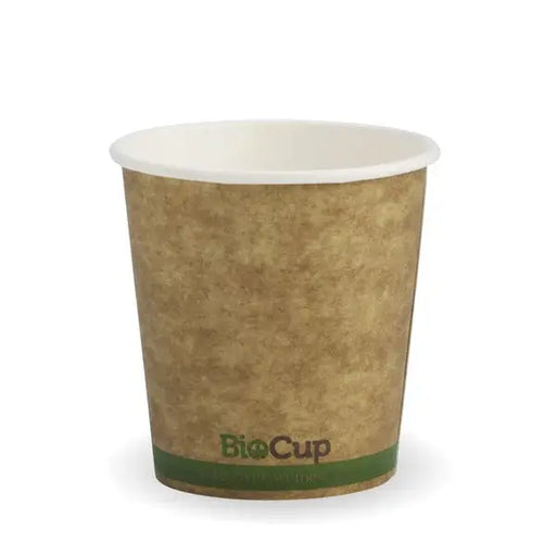 BioPak Kraft Green Stripe Single Wall BioCup  Hot Cups