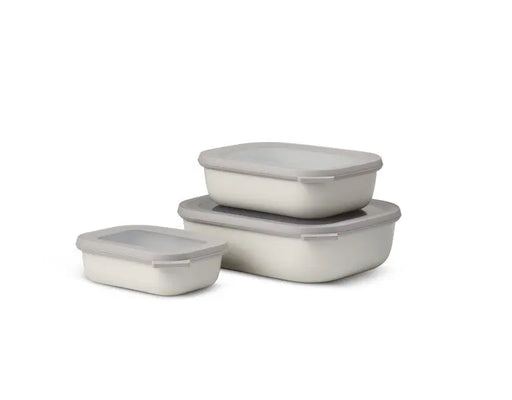 Mepal Cirqula Rectangle Small Set 3-Piece Nordic White  Meal Storage