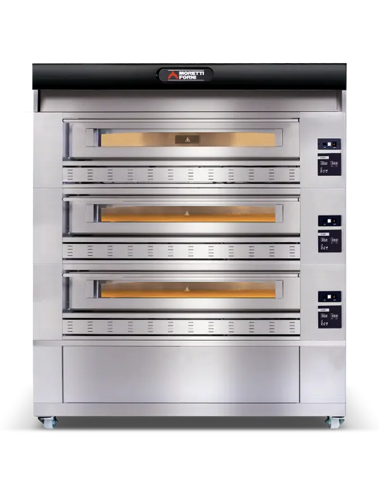 Moretti Forni P150G Triple Deck Pizza Oven on Support  Pizza Ovens