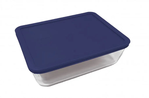 Pyrex Simply Store 11 Cup Rectangle Container with Blue Lid  Meal Storage