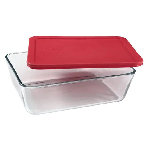 Pyrex Simply Store 11 Cup Rectangle Container with Red Lid  Meal Storage