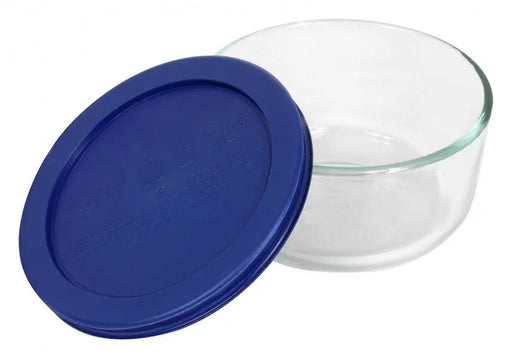 Pyrex Simply Store 2 Cup Round Container with Blue Lid  Meal Storage