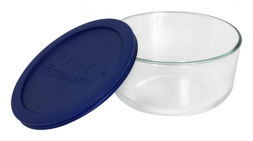 Pyrex Simply Store 4 Cup Round Container with Blue Lid  Meal Storage