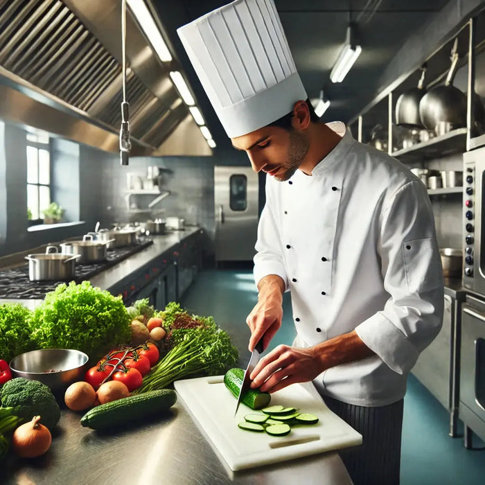 Chef using Simply Hospitality Chef Knives