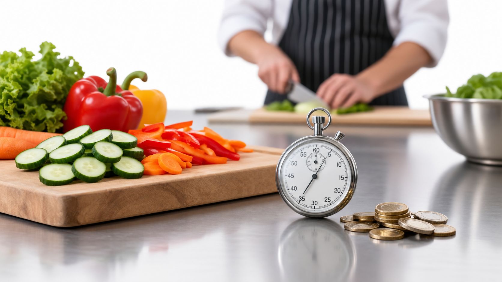 What Is the Cost of Manual Food Preparation in a Commercial Kitchen?