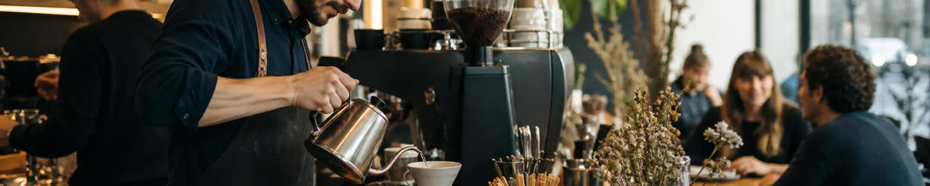 Brew café cups in a real-world specialty coffee service