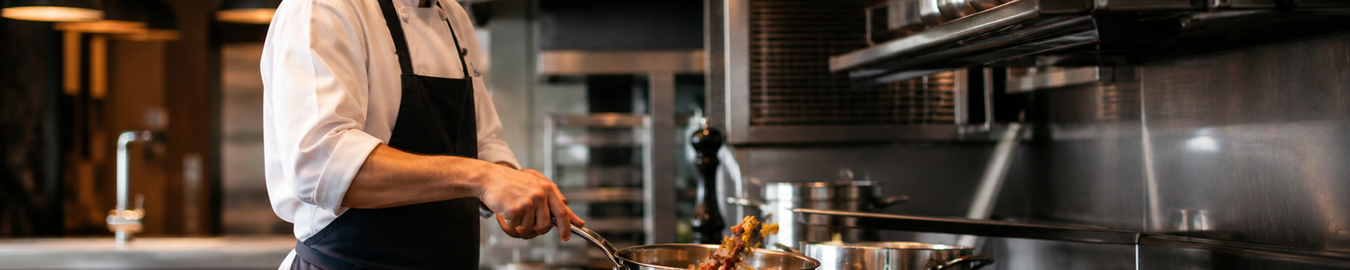 Chef Inox cookware in use on a professional restaurant cookline