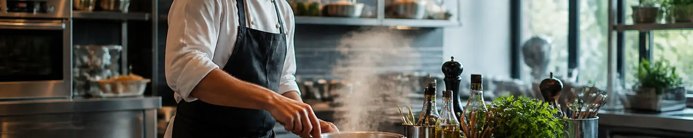 ELO stainless cookware in a modern professional kitchen