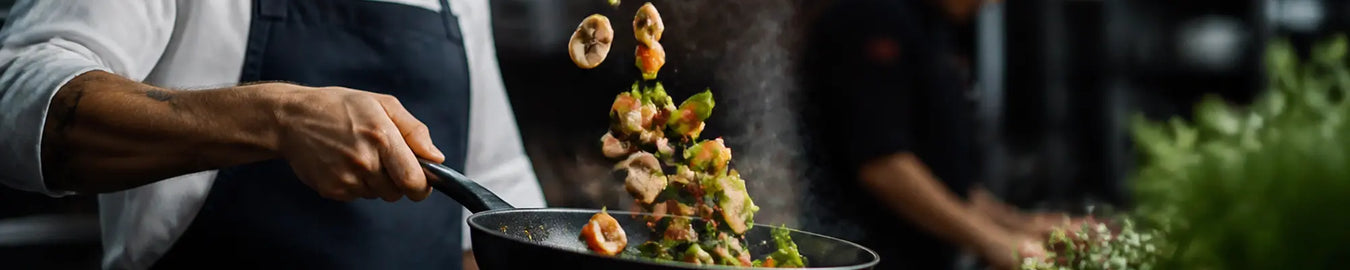 Flonal non-stick cookware in active restaurant service
