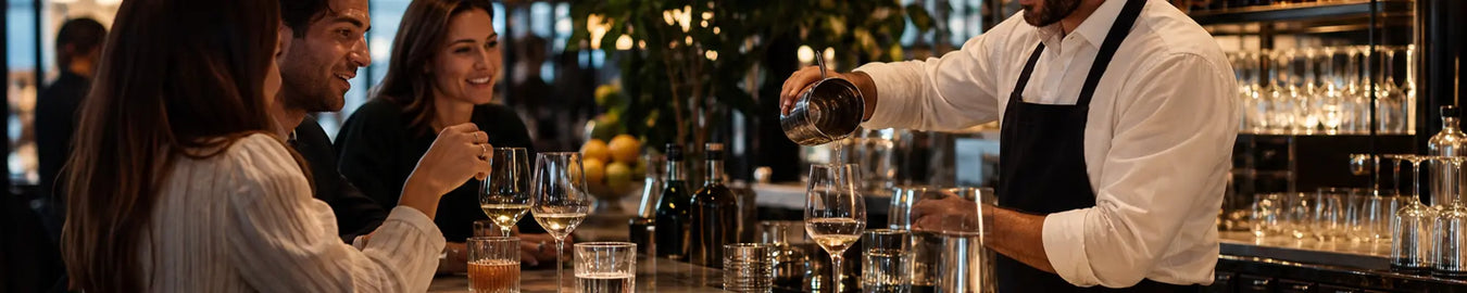 Glassware products in a real-world hospitality environment