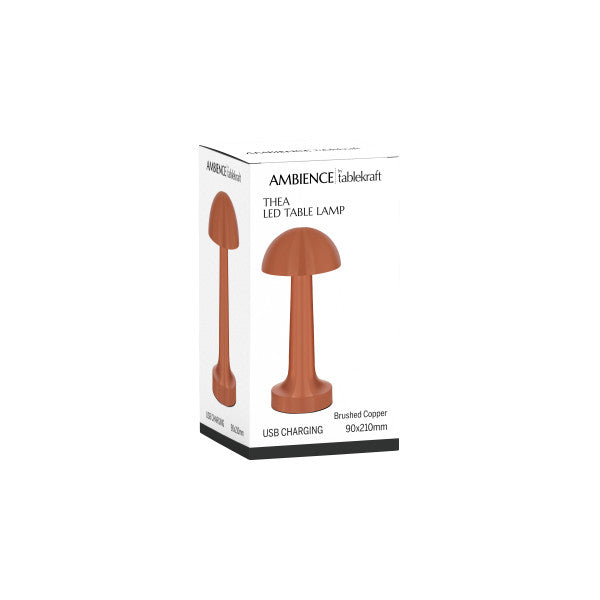 Tablekraft Ambience Thea Cordless LED Table Lamp - Brushed Copper in-use image