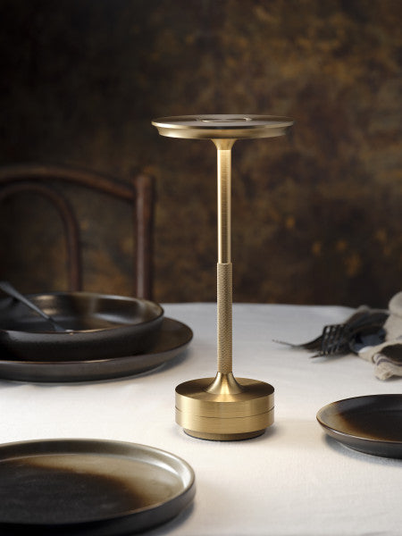 Tablekraft Ambience Stella Cordless LED Table Lamp - Brushed Brass detail image