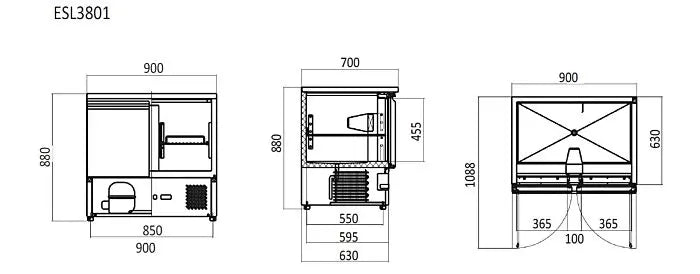 Atosa Saladette Fridge Table 900mm / 1365mm  Preparation Fridges