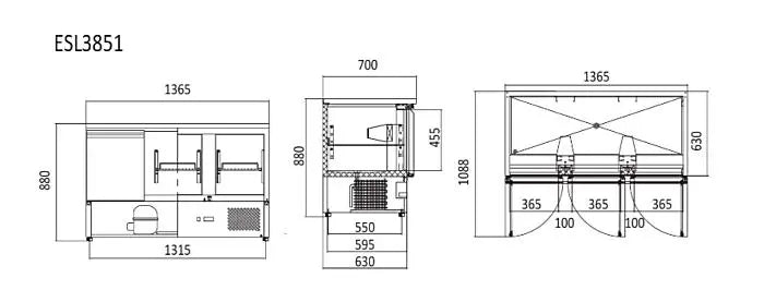 Atosa Saladette Fridge Table 900mm / 1365mm  Preparation Fridges