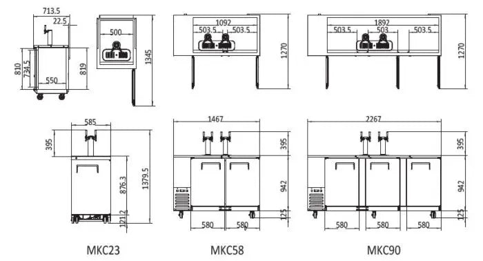 Atosa Keg Cooler Fridges - 1/2/3 Door  Bar Refrigeration