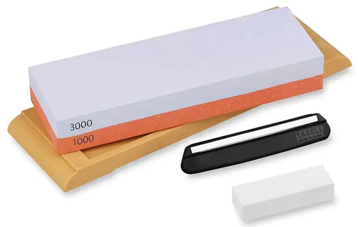 Yaxell 1000/3000 Water Stone (whetstone) With Angle Keeper and Base  Knife Sharpeners