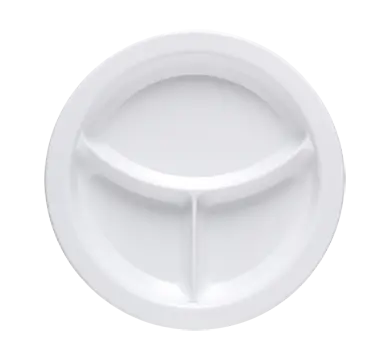 Aladdin Temp-Rite J420 - 9" / 230mm Round Entre Plate - 3 Cavity - White