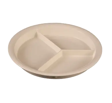 Aladdin Temp-Rite J998H - 9" / 230mm High Heat Entre Plate - High Wall - 3 Cavity - Ivory