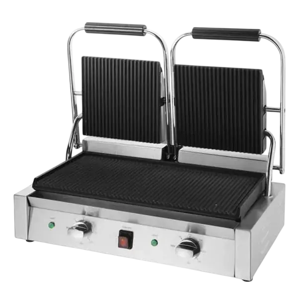 Apuro Bistro Double Contact Grill - Ribbed Plates - CU604-A - Simply Hospitality NZ