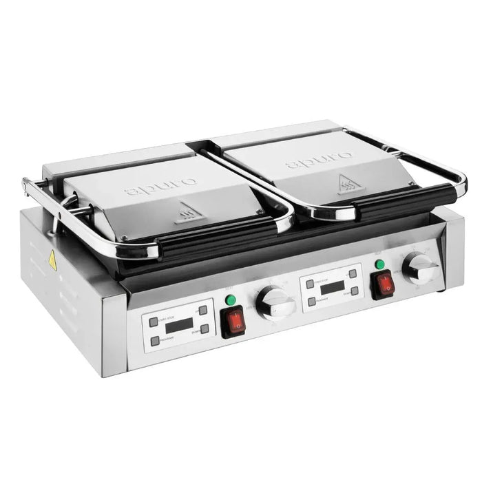 Apuro Double Contact Grill Flat Plates with Timer - CU610-A - Simply Hospitality NZ