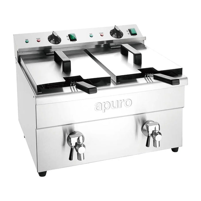 Apuro Twin Tank Induction Fryer - 2x7.5Ltr - 2x3kW - CT012-A - Simply Hospitality NZ