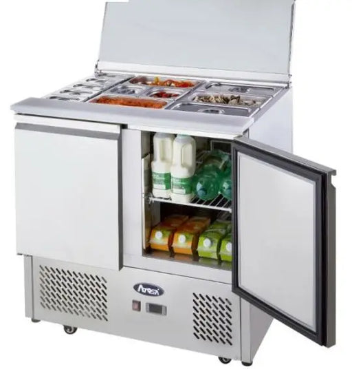 Atosa 2 Door Sliding Lid Saladette Fridge 900mm  Saladette Fridge