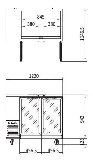 Atosa Back Bar Fridge With Glass Door  Bar Refrigeration