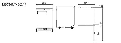 Atosa Chiller Freezer Cabinet Solid Door 605mm  Upright Solid Door Freezers