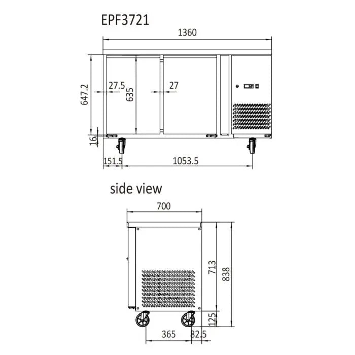 Atosa Glass Door Cooling Fridge Table  Undercounter Fridges