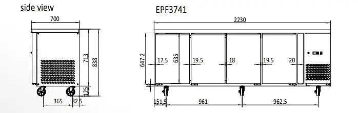 Atosa Glass Door Cooling Fridge Table  Undercounter Fridges