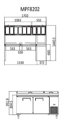 Atosa Pizza Prep Table Fridge  Preparation Fridges