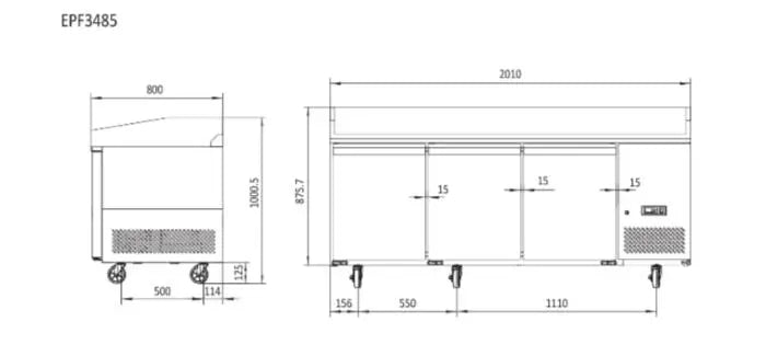 Atosa Pizza Table Fridge  Pizza Table Fridge