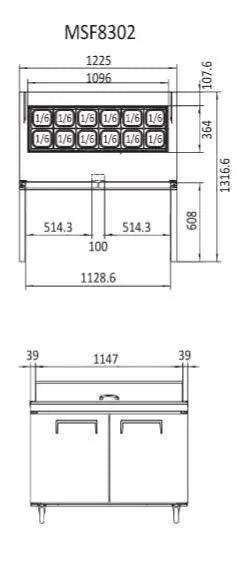 Atosa Sandwich Prep Table Fridge  Preparation Fridges