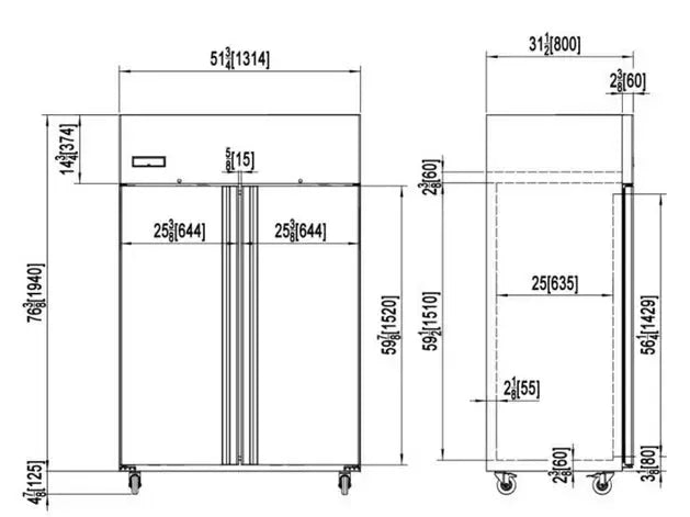 Atosa Slimline Upright Freezer Single & Double Door  Upright Solid Door Freezers