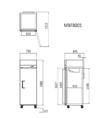 Atosa Top Mounted Freezer Single & Double Door  Upright Solid Door Freezers