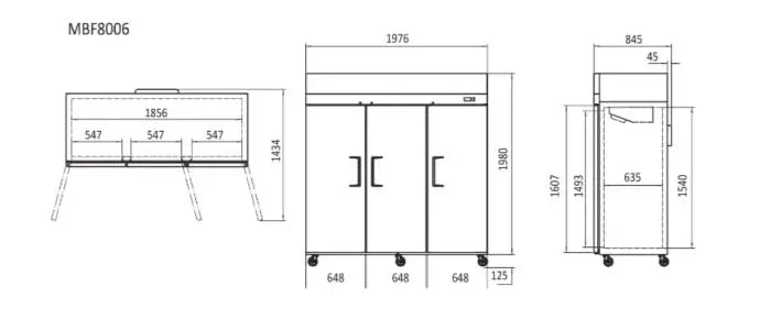 Atosa Top Mounted Fridge Single, Double & Triple Door  Upright Solid Door Fridges