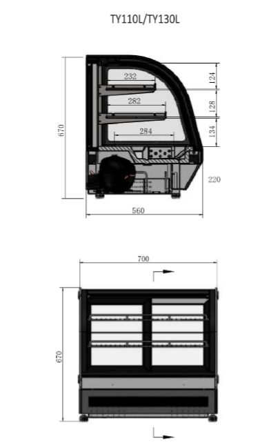 Atosa Countertop Round Case Showcase Fridge