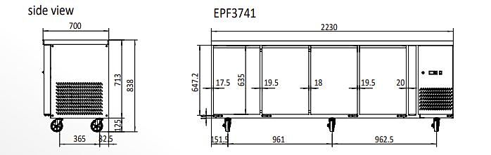 Atosa Glass Door Cooling Fridge Table