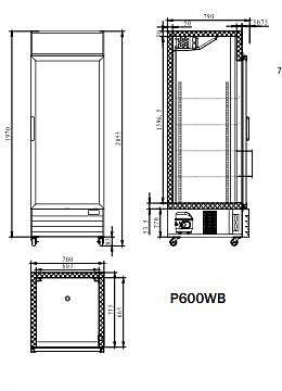 Atosa Glass Door Mounted Fridge