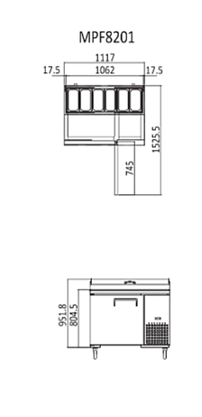 Atosa Pizza Prep Table Fridge