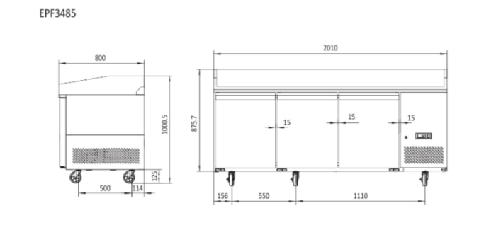 Atosa Pizza Table Fridge