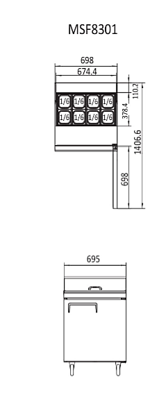 Atosa Sandwich Prep Table Fridge