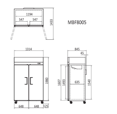 Atosa Top Mounted Fridge Single, Double & Triple Door