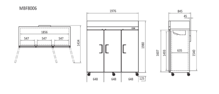 Atosa Top Mounted Fridge Single, Double & Triple Door