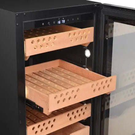 Award 118L Freestanding Humidor Black Glass – 48cm  Humidor