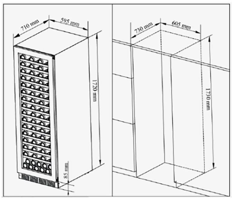 Award 154 Bottle Upright Dual Temperature Wine Cabinet – 60cm  Wine Cabinet