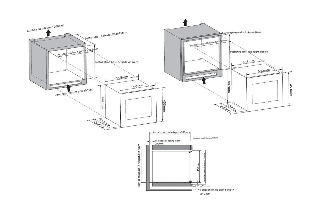 Award 24 Bottle Built-In Compact Wine Cabinet  Wine Cabinet
