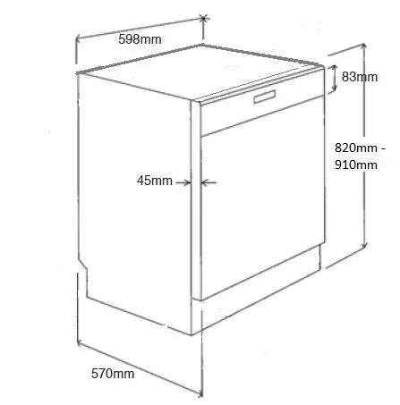 Award 60cm Electronic Built-In Dishwasher  Dishwasher