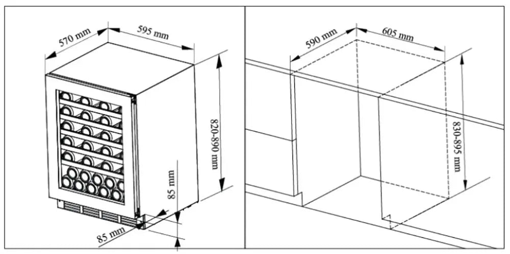 Award 60cm Undercounter Beverage Centre 135L  Undercounter Beverage
